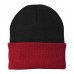 Black/Athletic Red Port & Company® - Knit Cap